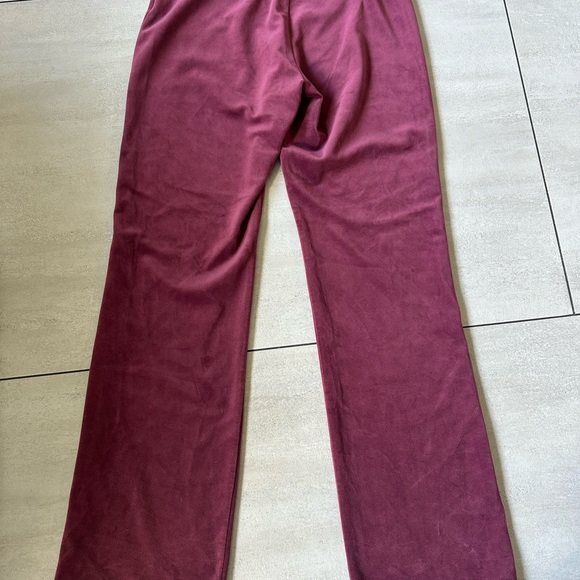 CLASSIC COTTON VELOUR TRACK PANTS in color WINE - Picture 3 of 3
